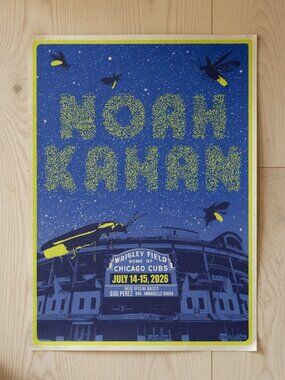Noah Kahan 2026 Wrigley Field Home Chicago Cubs July 14-15 2026 Poster